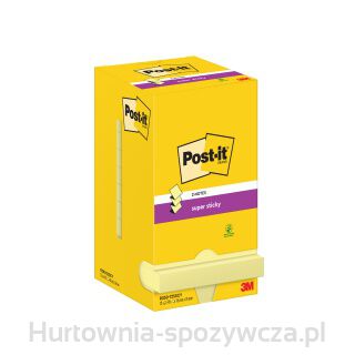 Karteczki Samoprzylepne Post-It Super Sticky Z-Notes (R330-12Ss-Cy), 76X76Mm, 12X90 Kart., Żółte