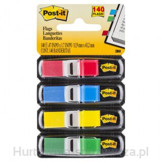 Zakładki Indeksujące Post-It (683-4), Pp, 11,9X43,1Mm, 4X35 Kart., Mix Kolorów