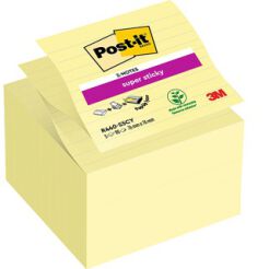 Karteczki Samoprzylepne Post-It Super Sticky Z-Notes Xl W Linię (R440-Sscy), 101X101Mm, 5X90 Kart., Żółte