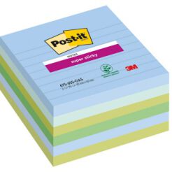Karteczki Samoprzylepne Post-It Super Sticky Xl, Oasis, W Linię, 101X101Mm, 6X90 Kart.