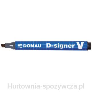 Marker Permanentny Donau D-Signer V, Ścięty, 1-4Mm (Linia), Czarny
