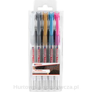 Długopis Żelowy E-2185/5 S Edding, 0,7Mm, 5 Szt., Zawieszka, Mix Kolorów
