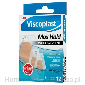 Viscoplast™ Max Hold, Plastry Wodoszczelne, Zestaw Plastrów, 3 Rozmiary, Pudełko/12 Szt.