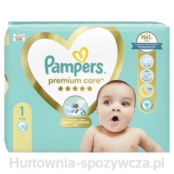 Pampers Premium Care Pieluszki Rozmiar 1, 2-5 Kg, 72 Szt.