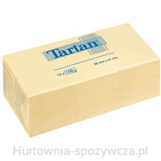 Bloczek Samoprzylepny Tartan™ (05138), 38X51Mm, 12X100 Kart., Żółty