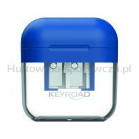 Keyroad Temperówka plastikowa, podwójna, z pojemnikiem, display, mix kolorów  - 3