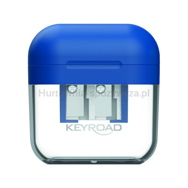 Keyroad Temperówka plastikowa, podwójna, z pojemnikiem, display, mix kolorów  - 3