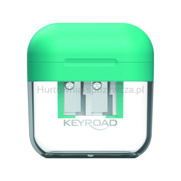 Keyroad Temperówka plastikowa, podwójna, z pojemnikiem, display, mix kolorów  - 4