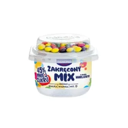 Danone Zakręcony Mix Jogurt O Smaku Waniliowym Z Drażami Z Czekolady Mlecznej 125 G