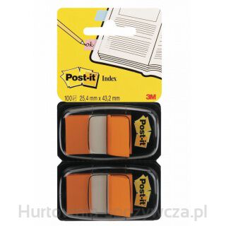 Zakładki Indeksujące Post-It (680-O2Eu), Pp, 25,4X43,2Mm, 2X50 Kart., Pomarańczowy