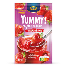 Kruger Yummy! Kisiel Do Kubka Truskawkowy Z Kawałkami Owoców I Dodatkiem Witaminy C 30G