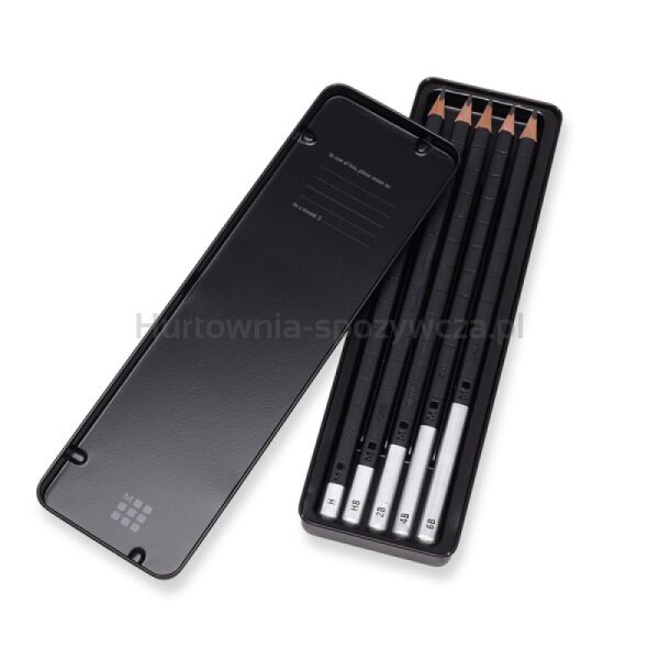 Zestaw ołówków MOLESKINE 5 szt. Różnej twardości w metalowym pudełku - 2