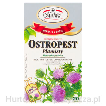 Malwa Ostropest Plamisty Suplement Diety Herbatka Ziołowa 20 Torebek 40 G (20X2 G)