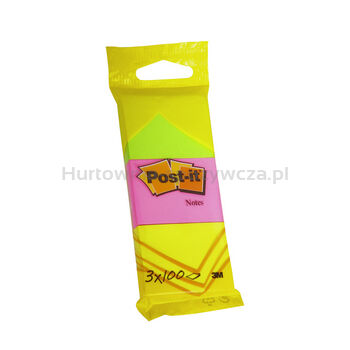 3M Post-It Karteczki samoprzylepne3 kolory 38x51mm 3x100 karteczek