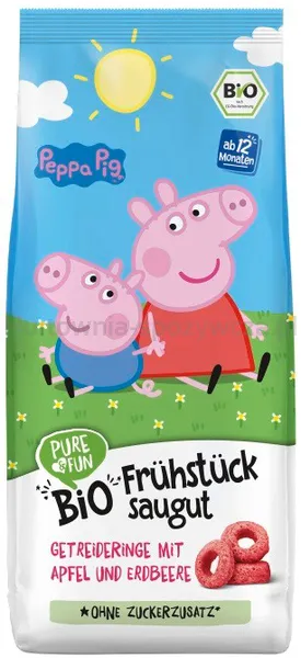Kółeczka Śniadaniowe Jabłko- Truskawka Bio 125 G Świnka Peppa