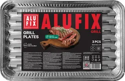 Tacki grillowe ALUFIX Fix-Grill, aluminiowe, prostokątne, 3 szt.