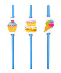 Słomki PARTY GO, 20cm, 6 szt., niebieskie