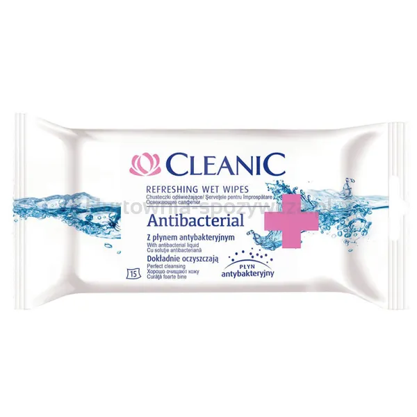 Cleanic Chusteczki Odświeżające Antibacterial 15 Sztuk