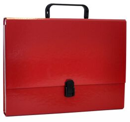 Office Products Teczka-pudełko PP, A4/5cm, z rączką i zamkiem, bordowa 