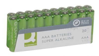 Baterie super-alkaliczne Q-CONNECT AAA, LR03, 1,5V, 20szt.