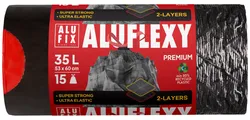 Alufix Aluflexy Worki na śmieci z taśmą, LDPE, 35l, 15 szt., stalowe