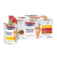 Butcher's Delicious Dinners Megapack, karma dla kota, mix smaków, dania z mięsem, Kawałki w galaretce, 6x400 g