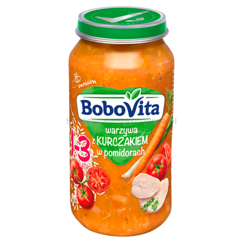 Bobovita Warzywa Z Kurczakiem W Pomidorach Po 12. Miesiącu 250 G