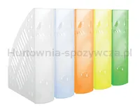 Pojemnik na dokumenty ażurowy DONAU, polistyren, A4, transparentny biały - 2