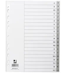 Q-Connect Przekładki  PP, A4, 230x297mm, A-Z, 20 kart, szare 