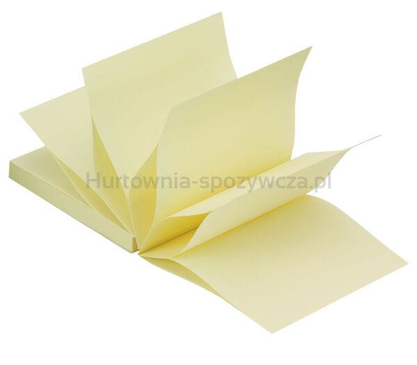 Q-Connect Bloczek samoprzylepny typu Z, 76x76mm, 1x100 kart., jasnożółty  - 3