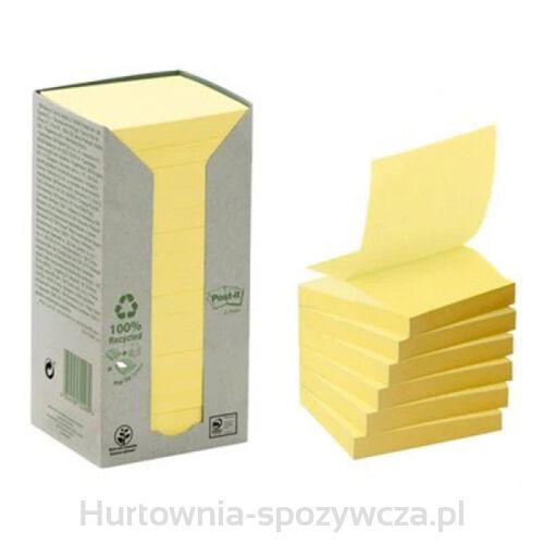 Bloczek Samoprzylepny Ekologiczny Post-It (R330-1T), 76X76Mm, 16X100 Kart., Żółty