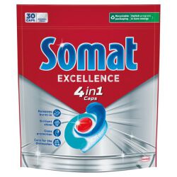 Somat Tabletki do mycia naczyń w zmywarkach Excellence 4 w 1 Caps  570 g (30 sztuk)