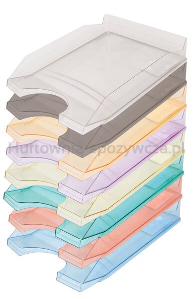 Szufladka na biurko OFFICE PRODUCTS, polistyren/PP, A4, transparentna czerwona - 2