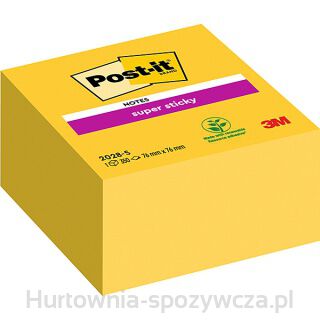 Kostka Samoprzylepna Post-It Super Sticky (2028-S), 76X76Mm, 1X350 Kart., Ultra Żółta