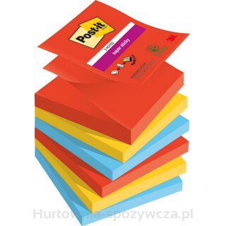 Karteczki Samoprzylepne Post-It Super Sticky Z-Notes, Playful, 76X76Mm, 6X90 Kart. 