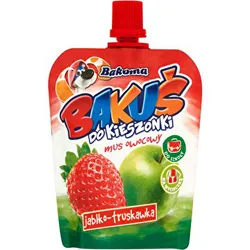 Bakoma Bakuś Do Kieszonki Mus Owocowy Jabłko-Truskawka 90G