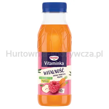 Hortex Vitaminka jabłko, marchew, malina Sok butelka aPet 300 ml kaucja (w tym +0,50 zł/szt. zwrotnej kaucji)