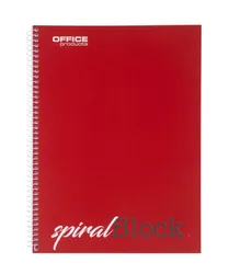 Kołonotatnik OFFICE PRODUCTS, A4, w linie, 80 kart., 70gsm, bordowy