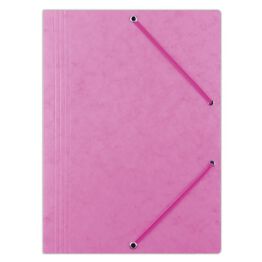 Office Products Teczka z gumką, preszpan, A4, 390gsm, 3-skrz., różowa 