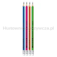 Ołówek Drewniany Z Gumką Keyroad, 2B, Trójkątny, Zawieszka, Mix Kolorów - 2