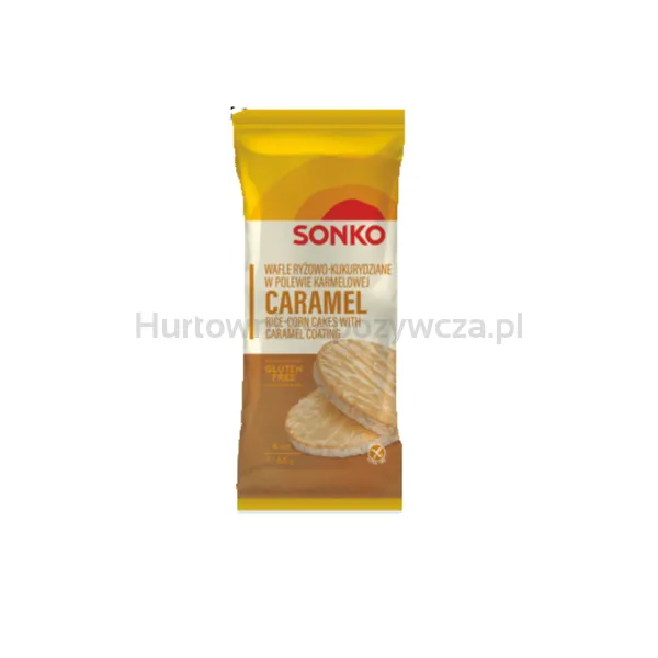 SONKO Wafle ryżowo-kukurydziane w polewie karmelowej 65g