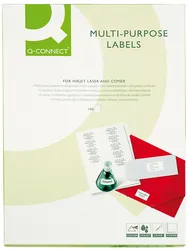 Q-Connect Etykiety uniwersalne 38x21,2mm, zaokrąglone, białe 100 ark.
