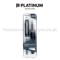 Platinum Pióro wieczne Prefounte Graphite Blue, F, w plastikowym opakowaniu, na blistrze, granatowe  - 3