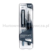 Platinum Pióro wieczne Prefounte Graphite Blue, F, w plastikowym opakowaniu, na blistrze, granatowe  - 4
