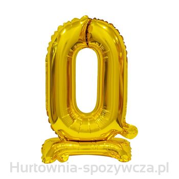 Balon Foliowy Beauty&AmpCharm Cyfra Stojąca 0, Złota, 38 Cm