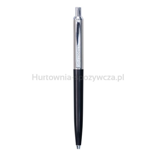 Q-Connect Długopis automatyczny PRESTIGE, 0,7mm, czarno/srebrny, wkład niebieski 