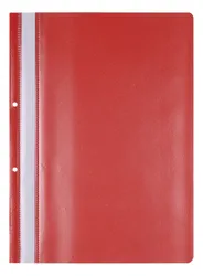 Office Products Skoroszyt, Pp, A4, 2 Otwory, 100/170Mikr., Wpinany, Czerwony 