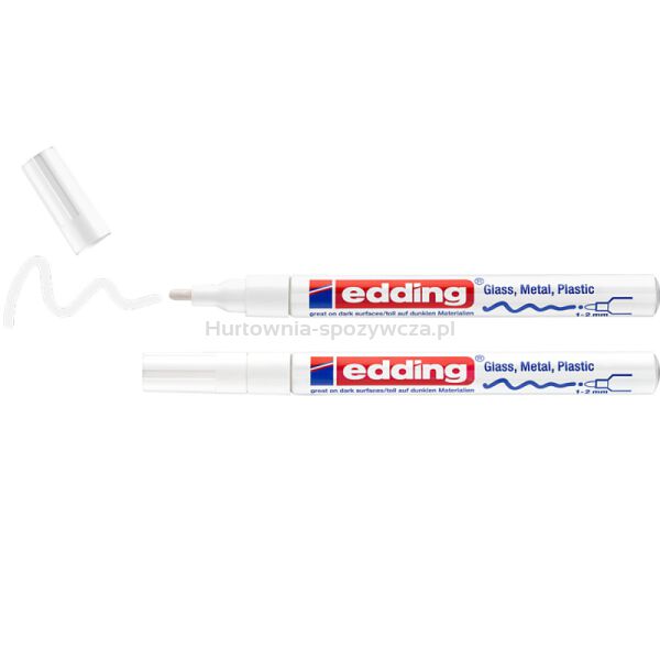 Marker olejowy połyskujący e-751 EDDING, 1-2mm, 2 szt., blister, biały - 2