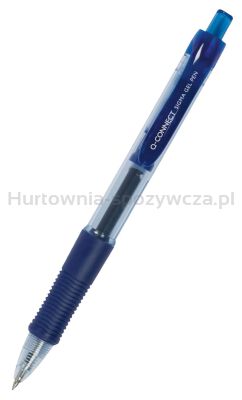 Długopis automatyczny żelowy Q-CONNECT 0,5mm (linia), zawieszka, niebieski