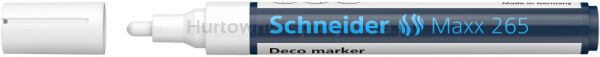 Marker kredowy SCHNEIDER Maxx 265 Deco, okrągły, 2-3mm, biały, zawieszka - 2